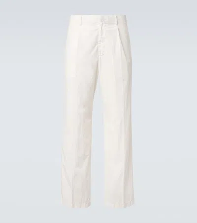 Auralee Cotton Straight Pants In White