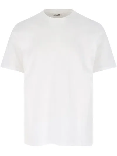 Auralee Men Cotton T-shirt In White
