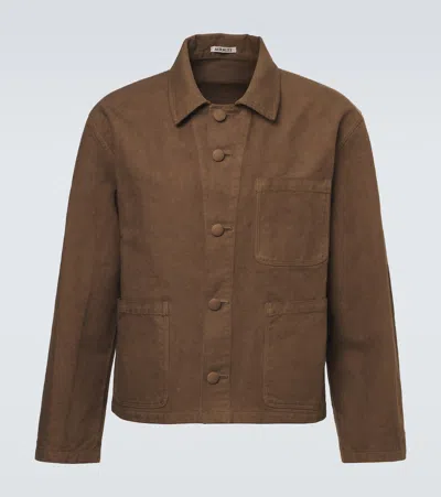 Auralee Cotton Twill Jacket In Brown