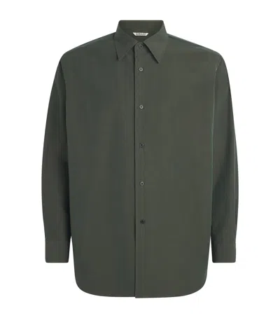 Auralee Cotton Washed Shirt In Green