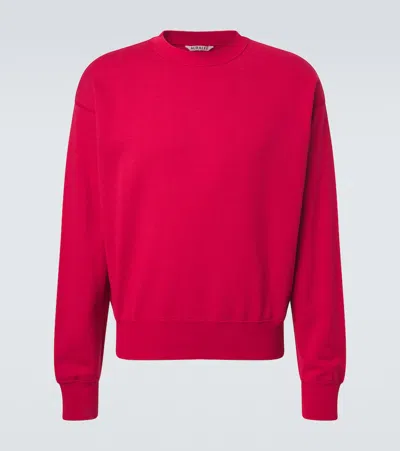 Auralee Cotton, Wool And Silk Sweatshirt In Red