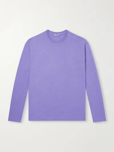 Auralee Brushed Long-sleeve T-shirt In Purple