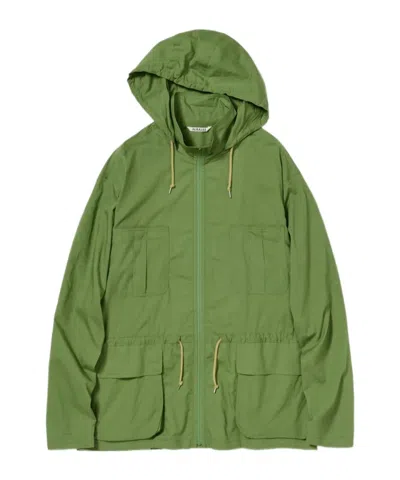 Auralee Cotton-lawn Hooded Jacket In Green