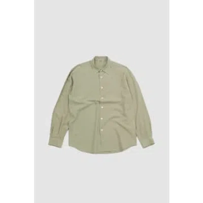 Auralee Cotton/silk Viyella Shirt Sage Green