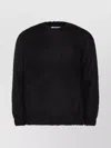 Auralee Cozy Long Sleeve Crew Neck Sweater In Black
