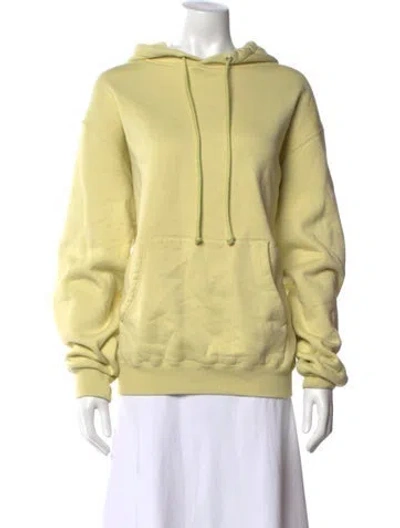 Pre-owned Auralee Crew Neck Long Sleeve Hoodie In Yellow