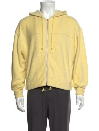 Pre-owned Auralee Crew Neck Long Sleeve Hoodie In Yellow