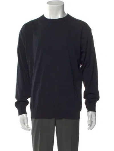 Pre-owned Auralee Crew Neck Long Sleeve T-shirt In Blue