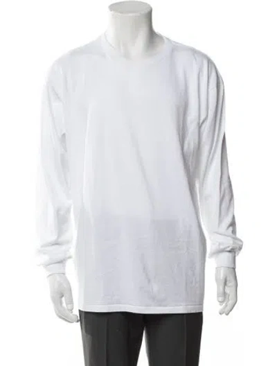 Pre-owned Auralee Crew Neck Long Sleeve T-shirt In White