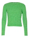 Auralee Crew-neck Long-sleeved Sweater In Green
