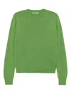 Auralee Crew-neck Long-sleeved Sweater In Green