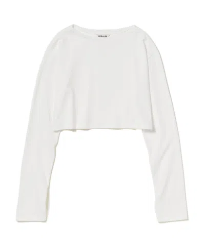 Auralee Crew Neck Long-sleeved T-shirt In White