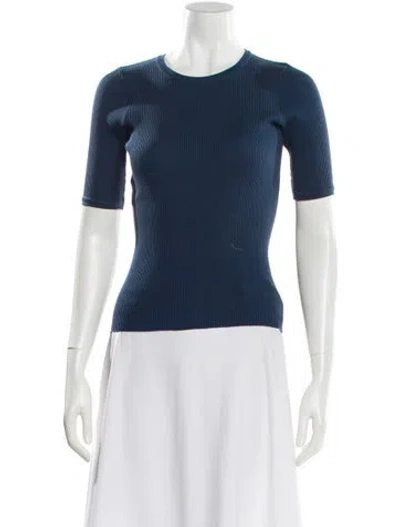 Pre-owned Auralee Crew Neck Short Sleeve Top W/ Tags In Blue