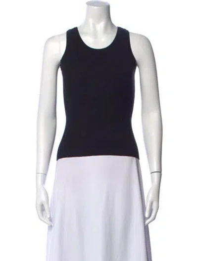 Pre-owned Auralee Crew Neck Sleeveless Top In Blue