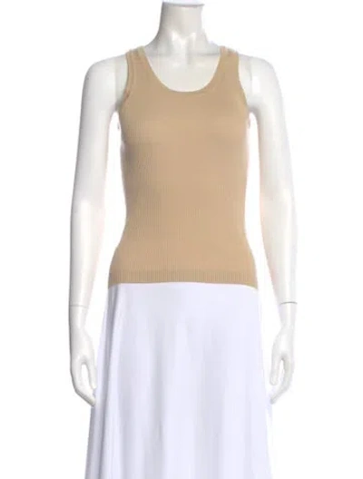 Pre-owned Auralee Crew Neck Sleeveless Top In Neutral