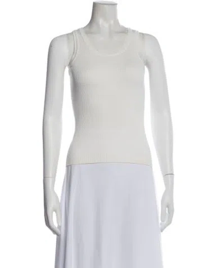 Pre-owned Auralee Crew Neck Sleeveless Top In Neutral