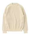Auralee Textured Rib Knit Sweater With Long Sleeves In Ivory