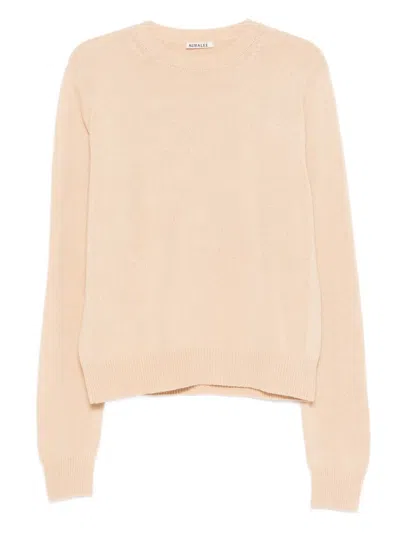 Auralee Crew-neck Sweater In Neutral