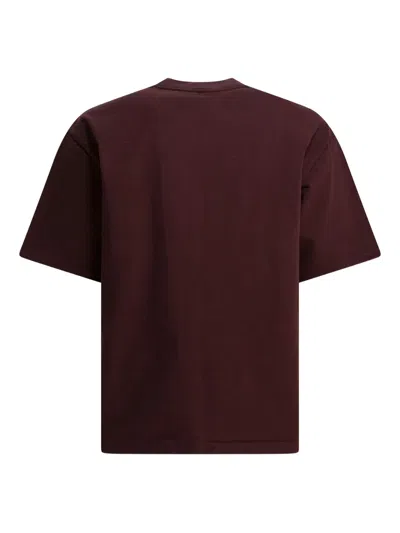 Auralee Crew-neck T-shirt In Burgundy