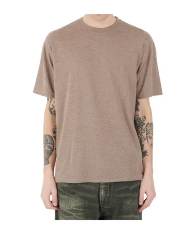 Auralee Crew Neck T-shirt In Brown