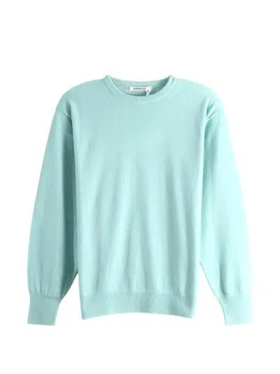 Auralee Crew-neck Cashmere Sweater In Green