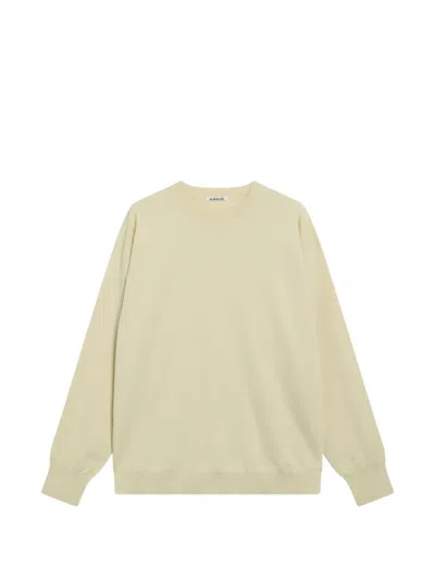 Auralee Crew-neck Cotton Sweater In Nude