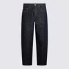 Auralee Indigo Hard Twist Denim Wide Jeans In Blue