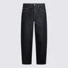 Auralee Dark Blue Cotton Jeans In Black