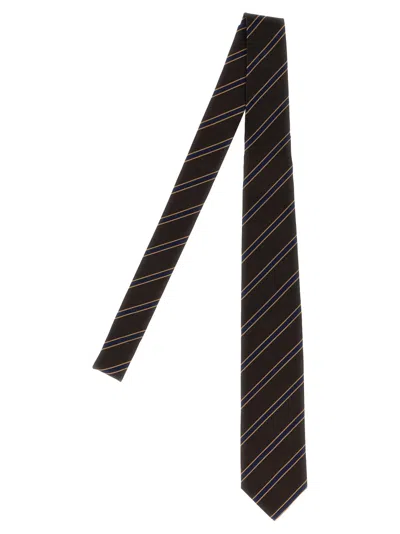 AURALEE MEN DARK BROWN STRIPED TIE, ONESIZE LUXURY TIES & BOWTIES FOR MEN DARVEYS