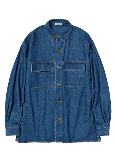 Auralee Denim Shirt In Blue