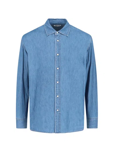 Auralee Denim Shirt In Blue
