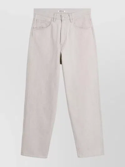 Auralee Denim Trousers Straight Leg Five Pocket In White