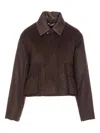 Auralee Baby Jacket With Long Sleeves And Flap Pockets In Brown
