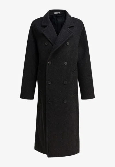 AURALEE DOUBLE-BREASTED LONG WOOL COAT