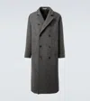 Auralee Double-breasted Wool Coat In Gray