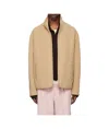 Auralee Double Cloth Heavy Pile Zip Jacket In Nude