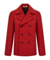 Auralee Double-breasted Wool Casual Jacket In Red