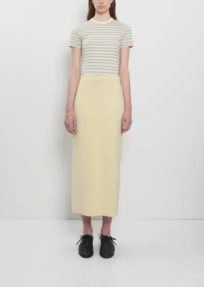 Auralee Doubled Faced Silk Cotton Knit Skirt In Yellow