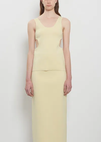 Auralee Doubled Faced Silk Cotton Knit Tank In Yellow