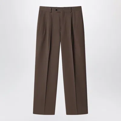 Auralee Double-pleated Wool Gabardine Trousers In Burgundy