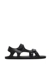 Auralee Double-touch-strap Leather Sandals In Black
