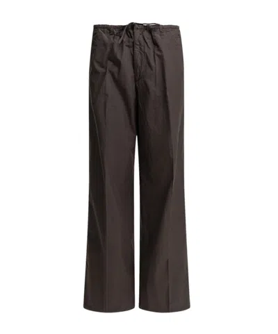 Auralee Drawstring Casual Pants In Brown