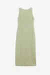 Auralee Green Brushed Mohair Shaggy Midi Dress In Green