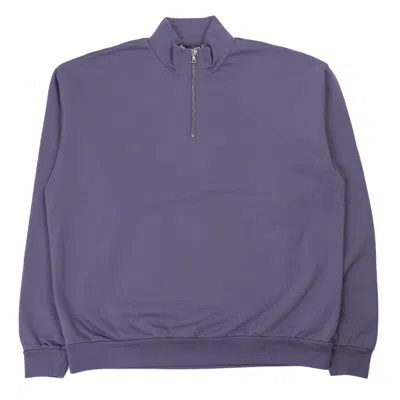 Auralee Elastic High Gauge Sweat Half Zip P/o In Purple In Viola