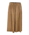 Auralee Elasticated Leather Skirt In Neutral