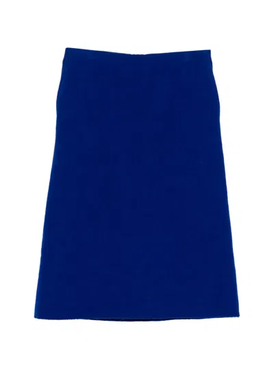 Auralee Elasticated Waistband With Internal Drawstring Skirt In Blue