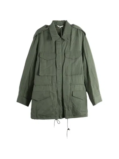 Auralee Epaulette Multi-pocket Jacket In Green