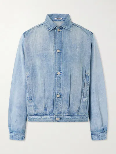Auralee Faded Denim Jacket In Blue