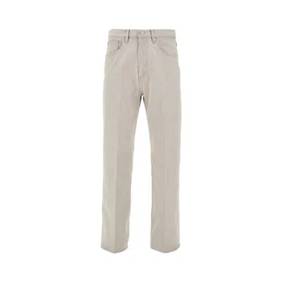 Auralee Faded Hard Twist Denim Pants In Neutral