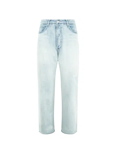Auralee Faded Selvedge Jeans In Blue